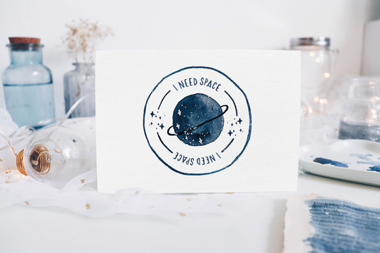 Postcard - Watercolor I Need Space