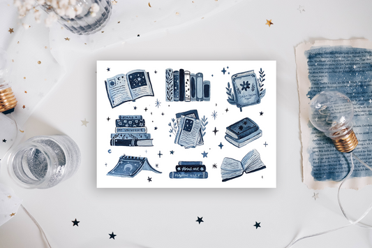 Stickersheet - Watercolor Books