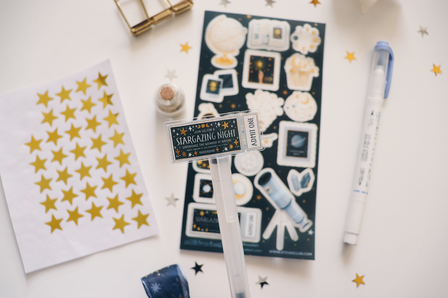 Clear Vinyl Sticker Sheet - Celestial Things