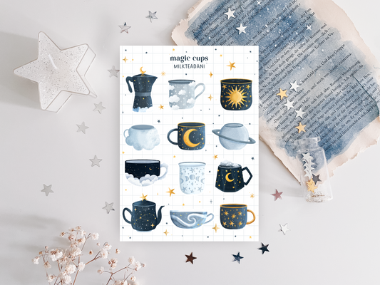 Sticker Sheet - Magic Cups