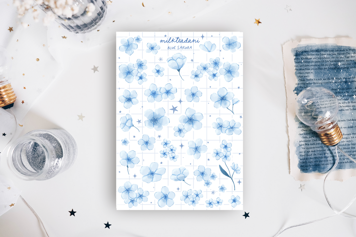 Sticker Sheet - Blue Sakura