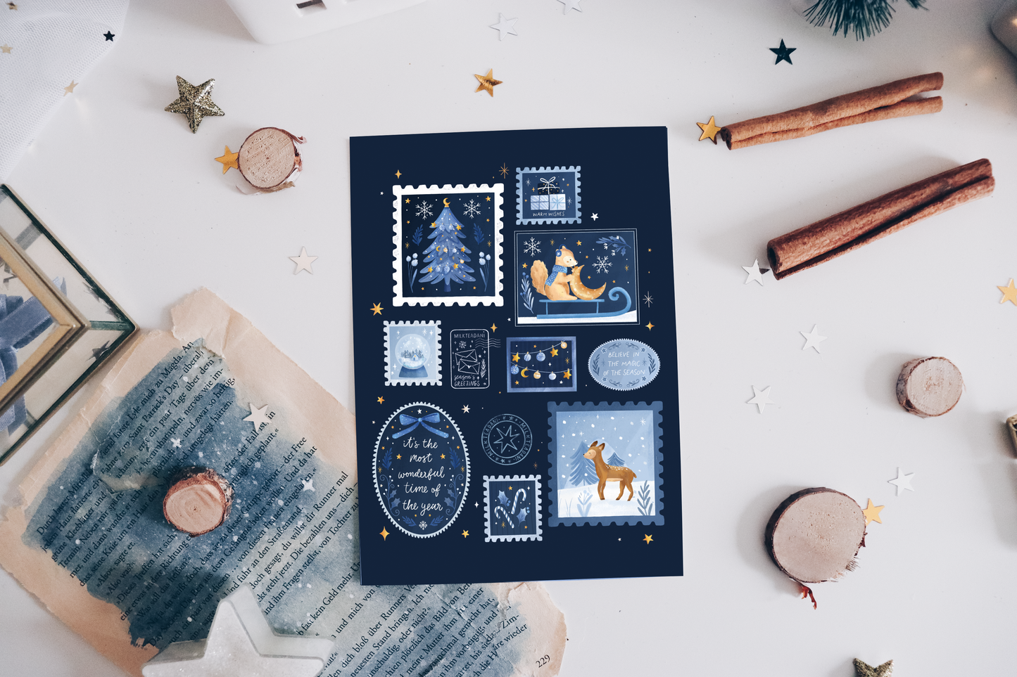 Postcard - Winter Stamps