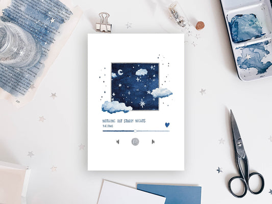Postcard - Watercolor Nothing but Starry Night