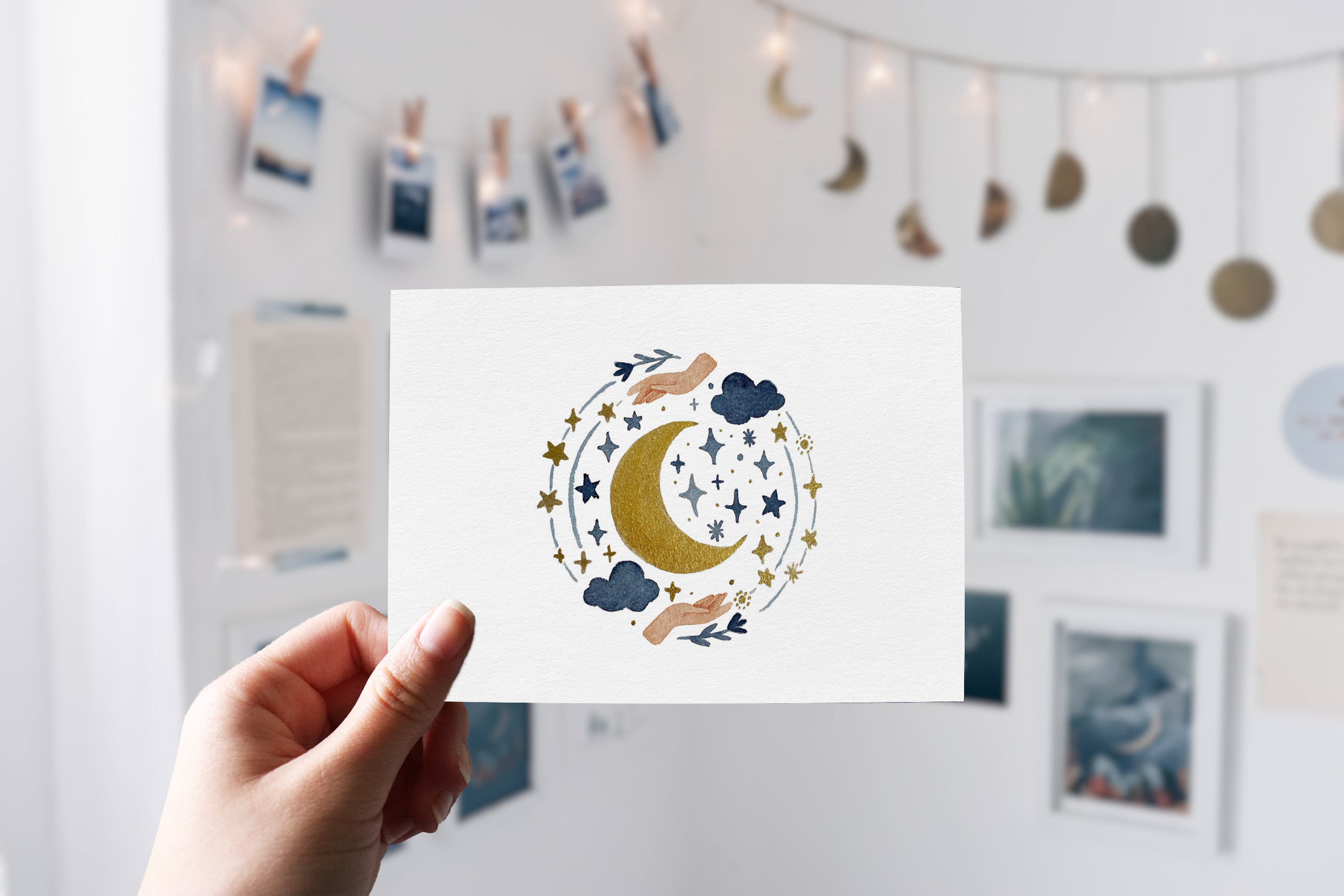 Postcard - Watercolor Moon