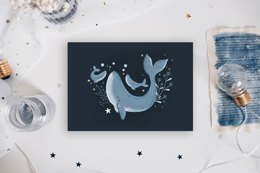 Postcard - Whale Family