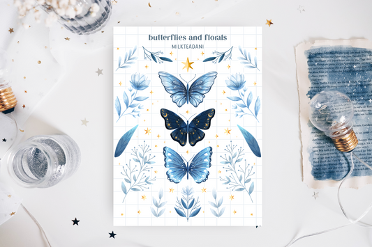 Sticker Sheet - Butterfly and Florals