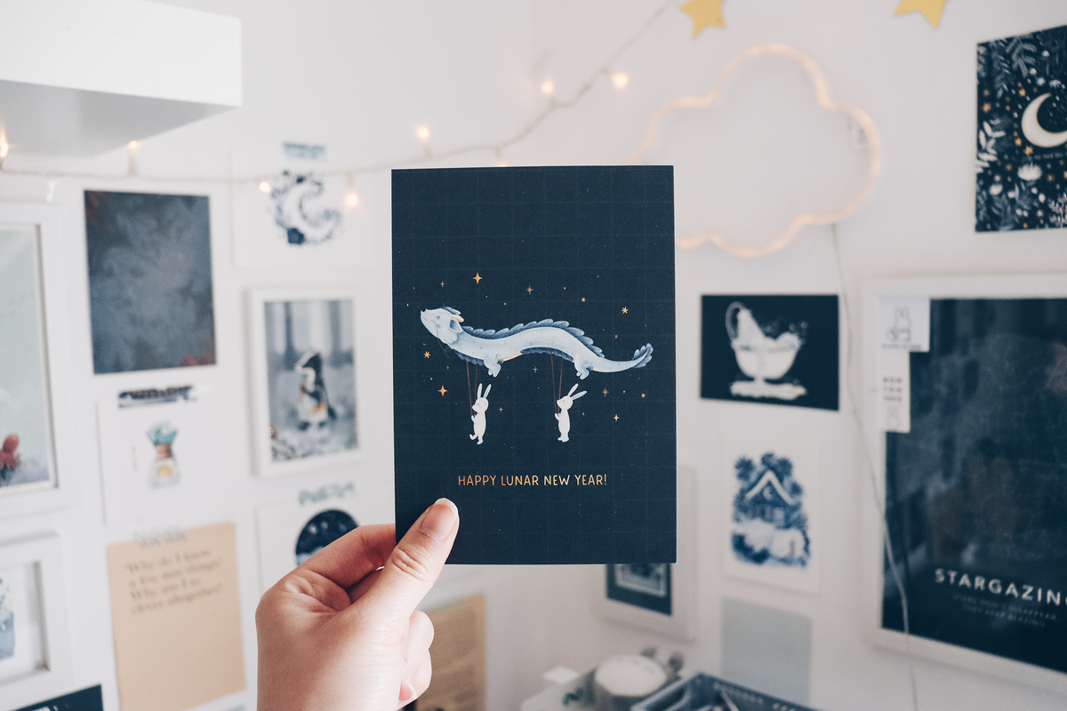 Postcard - Happy Lunar New Year Bunnies
