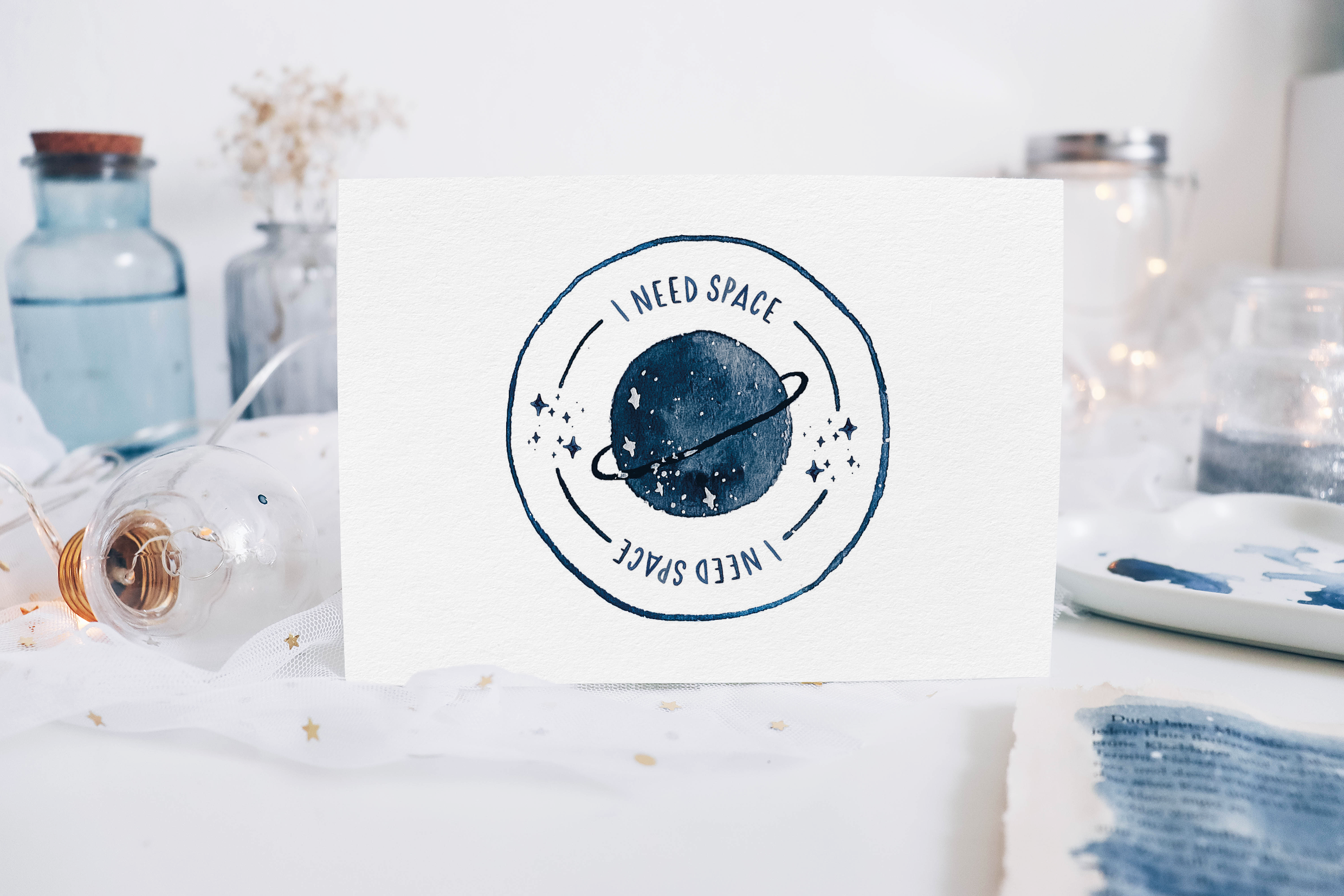 Postcard - Watercolor I Need Space