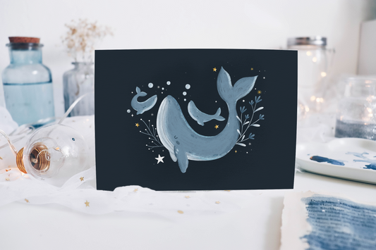 Postcard - Whale Family