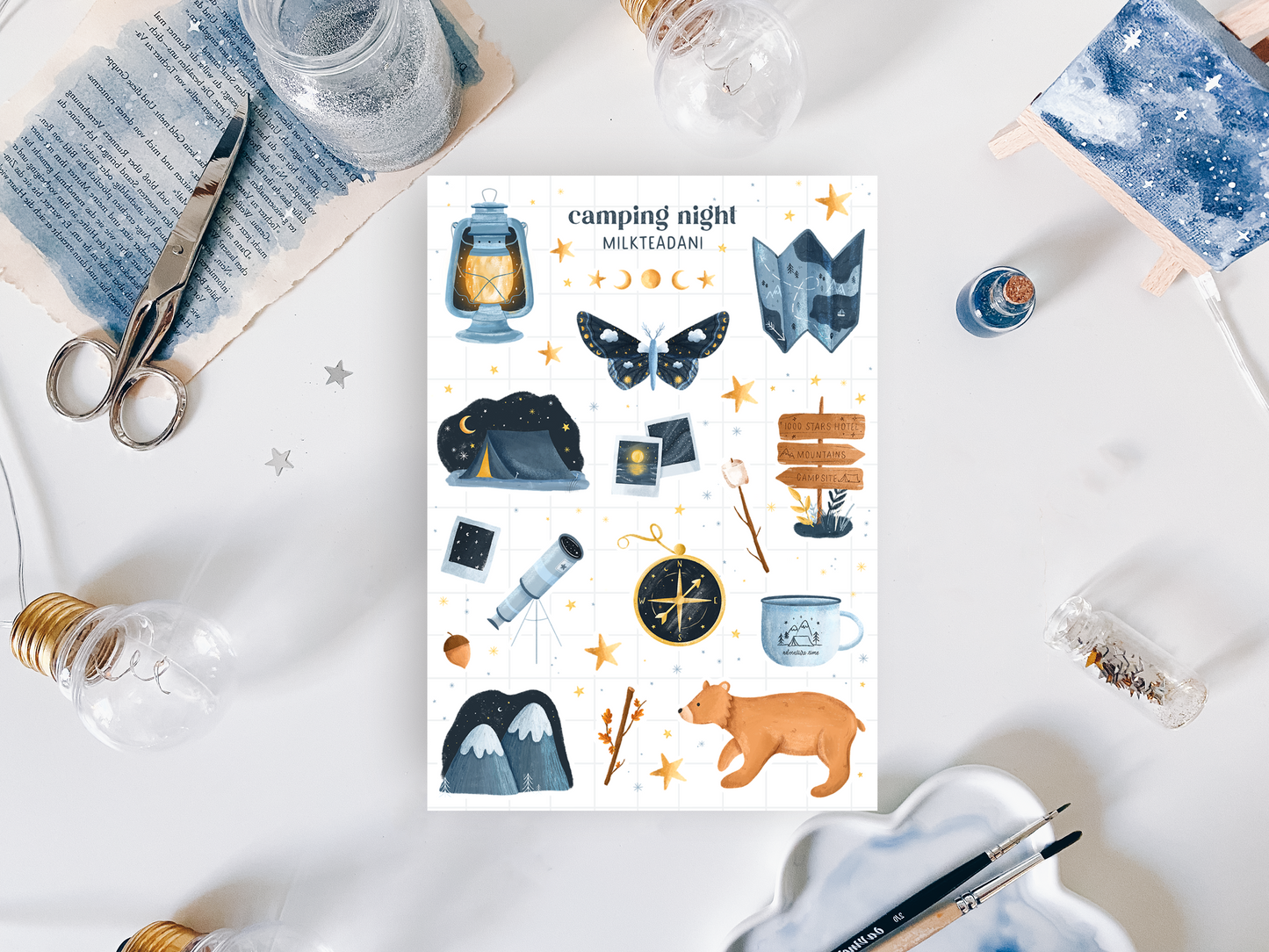 Sticker Sheet - Camping Night