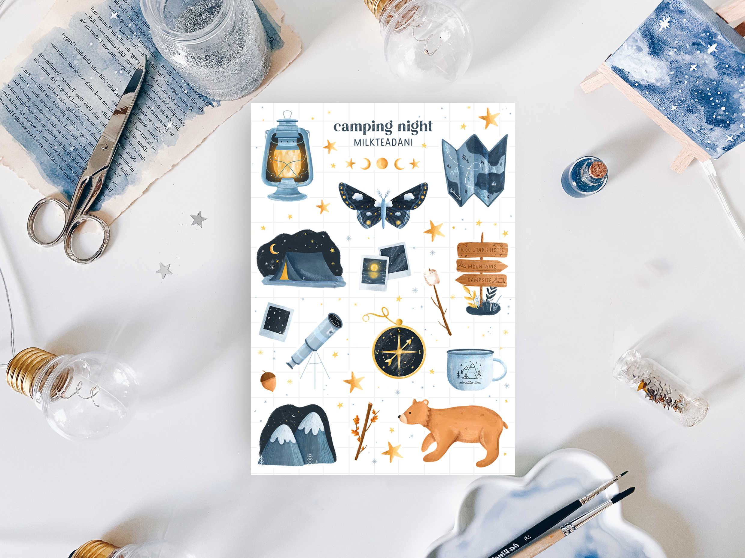 Sticker Sheet - Camping Night