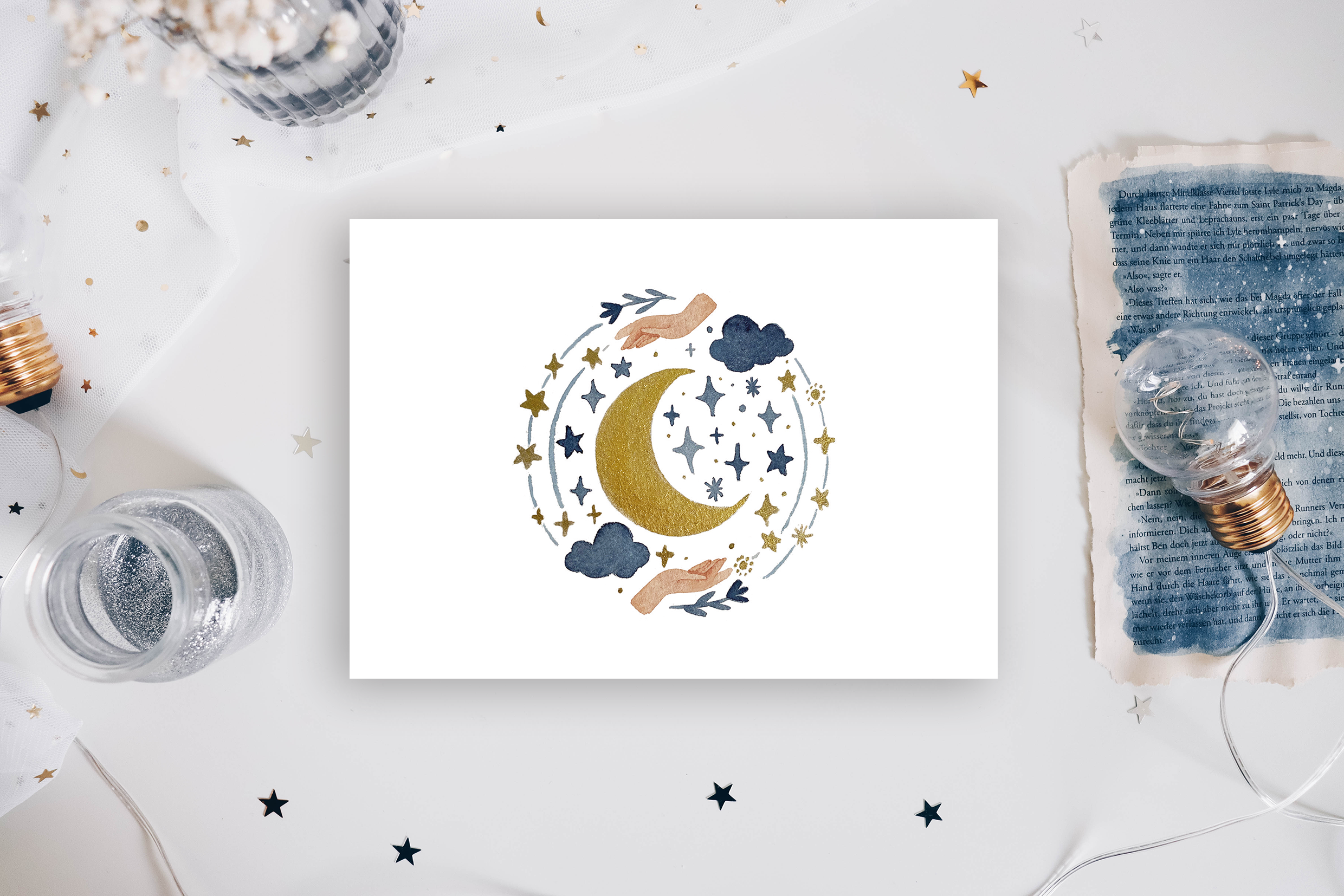 Postcard - Watercolor Moon