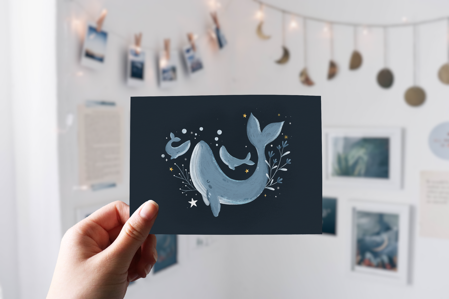 Postcard - Whale Family