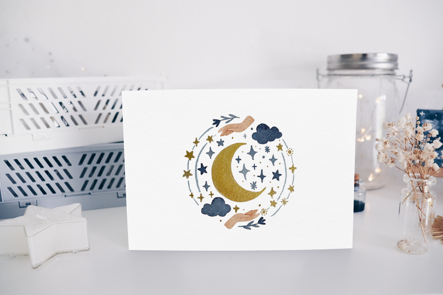 Postcard - Watercolor Moon