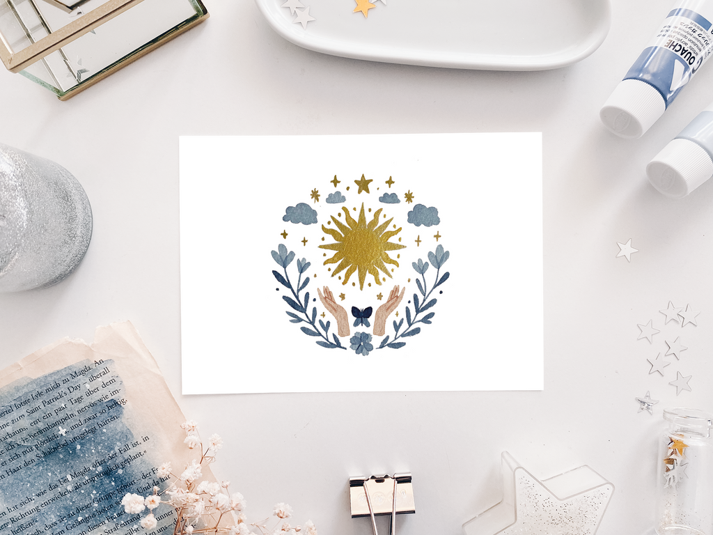 Postcard - Watercolor Sun