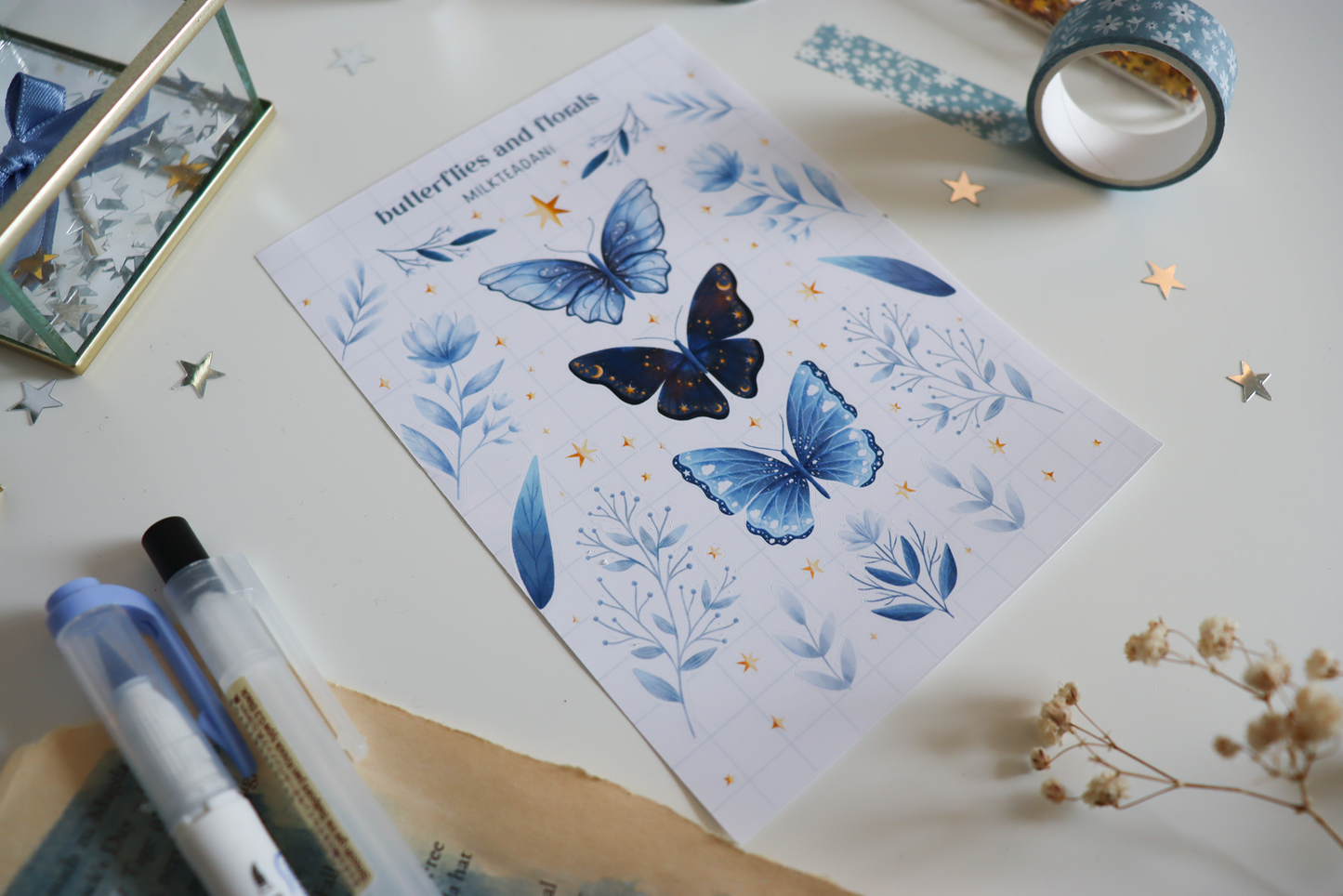 Sticker Sheet - Butterfly and Florals