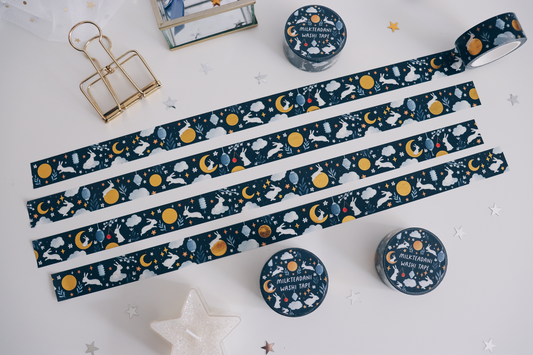 Washi Tape - 20MM Moon Bunnies (Gold Foil)