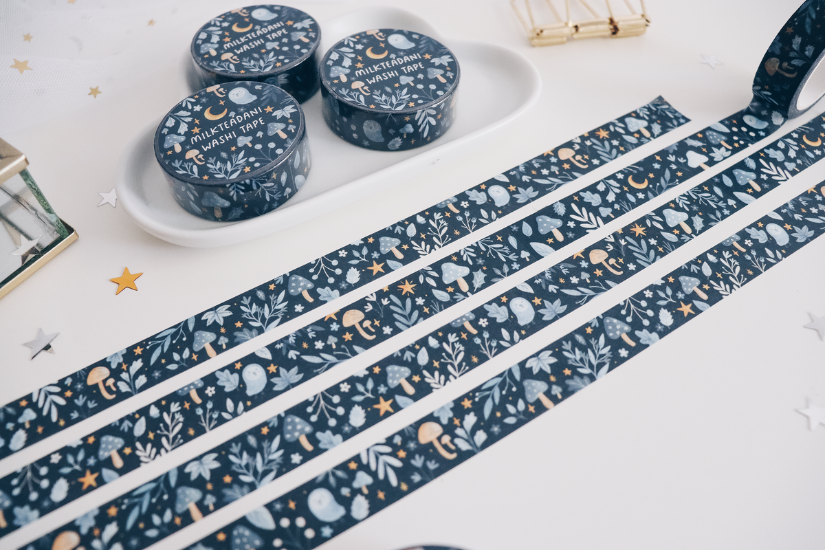 Washi Tape - 15MM Autumn Florals (Dark)