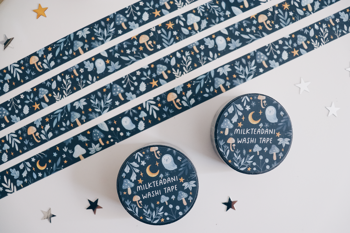 Washi Tape - 15MM Autumn Florals (Dark)