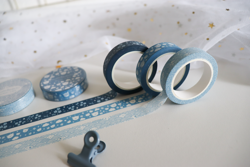 Washi Tape Set – Starry Seigaiha, Midnight Hanami & Kumo