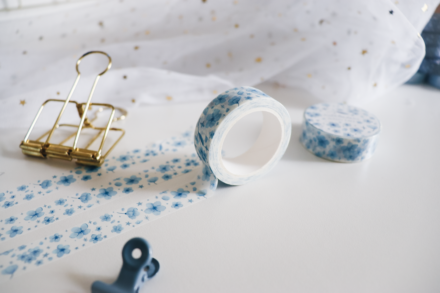 Washi Tape - 15MM Blue Sakura