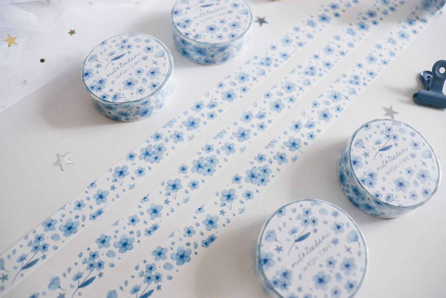 Washi Tape - 15MM Blue Sakura