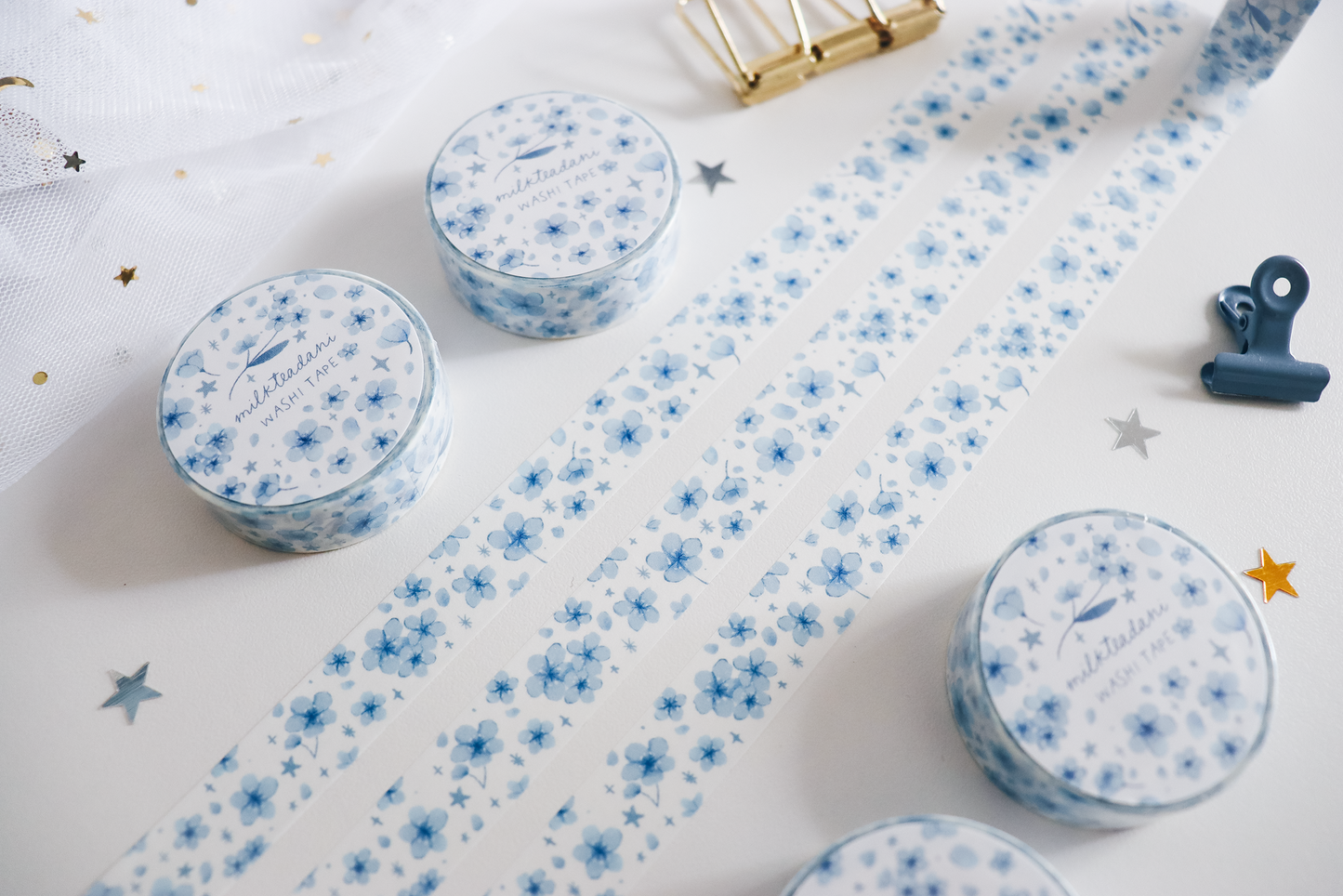 Washi Tape - 15MM Blue Sakura