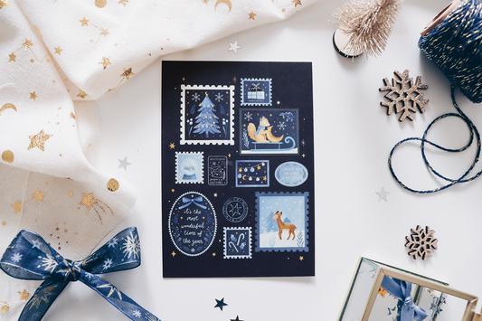 Postcard - Winter Stamps