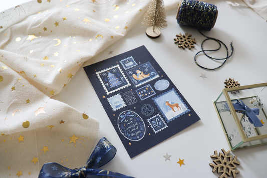 Postcard - Winter Stamps