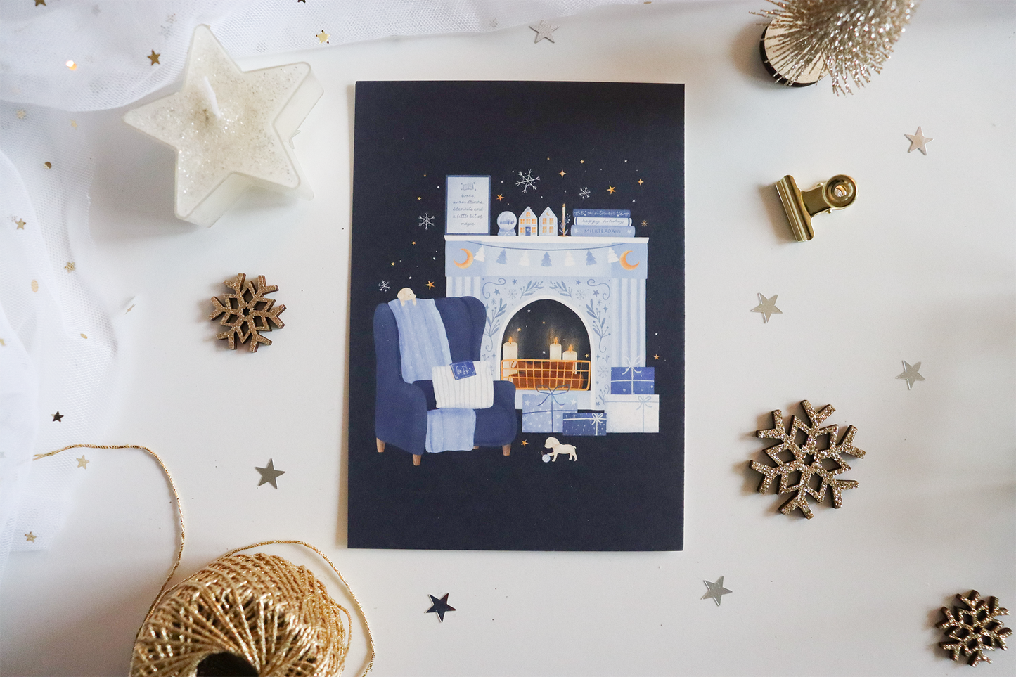 Postcard - Cozy Fireplace