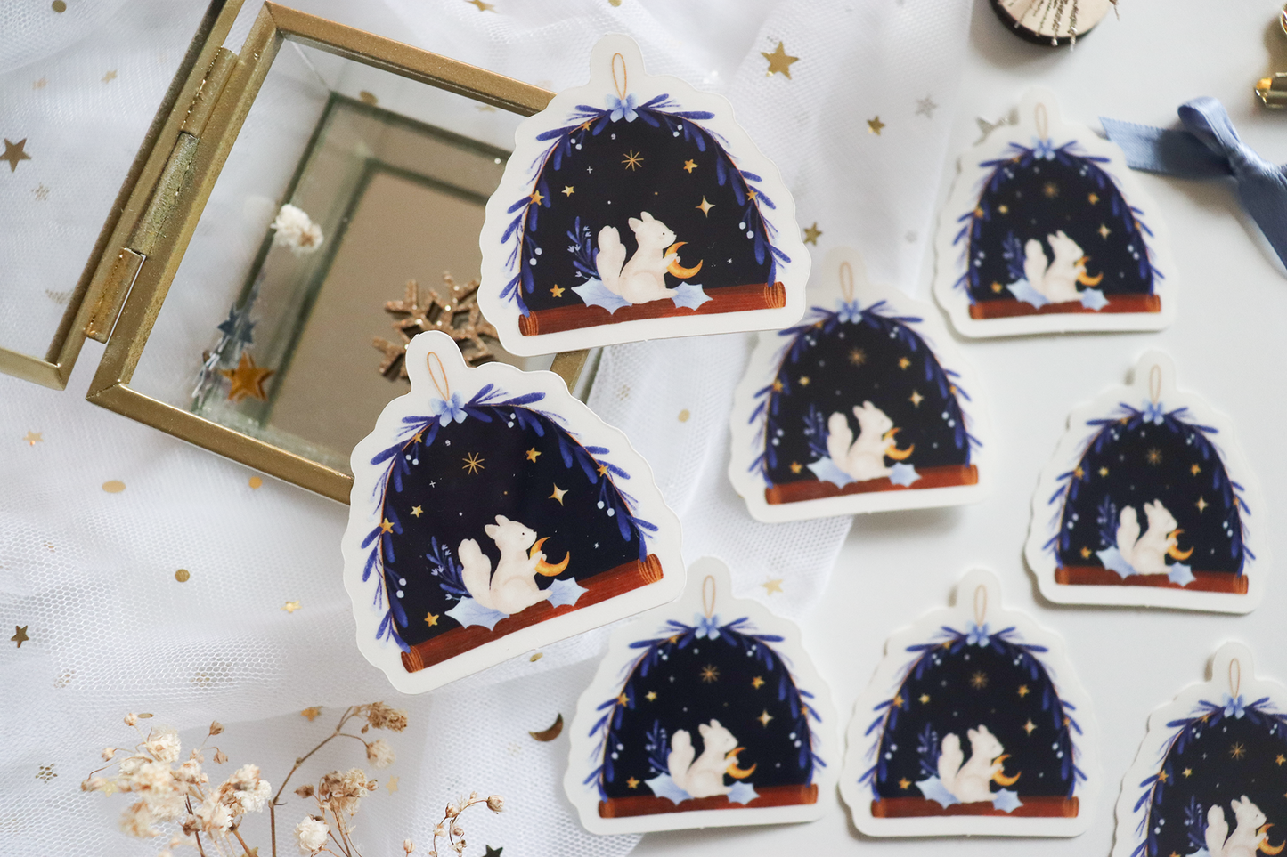 Sticker - Winter Night Squirrel