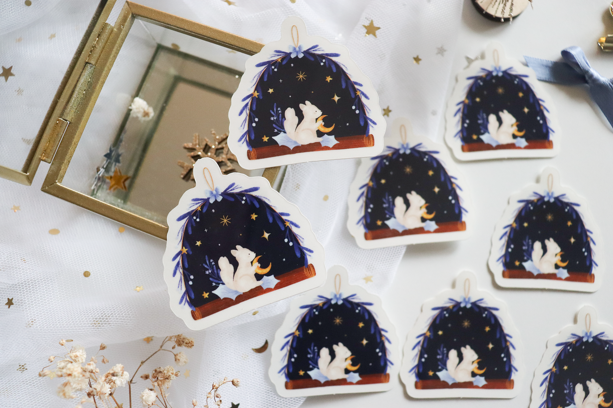 Sticker - Winter Night Squirrel