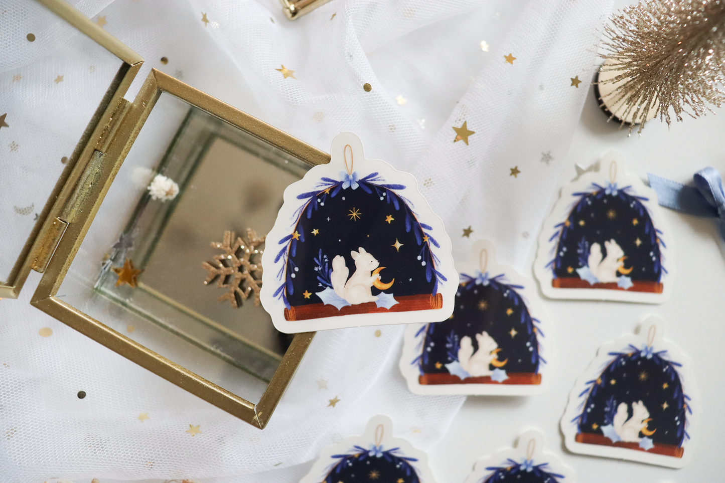 Sticker - Winter Night Squirrel