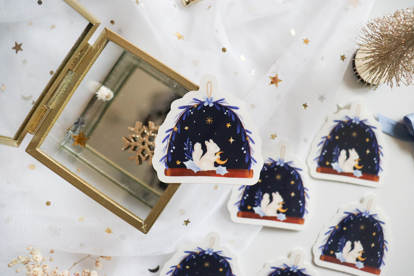 Sticker - Winter Night Squirrel