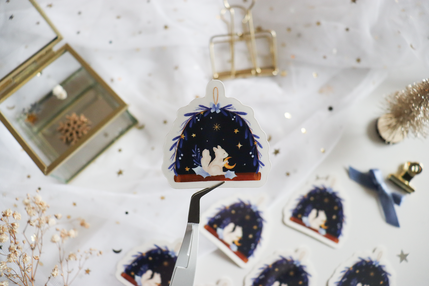 Sticker - Winter Night Squirrel