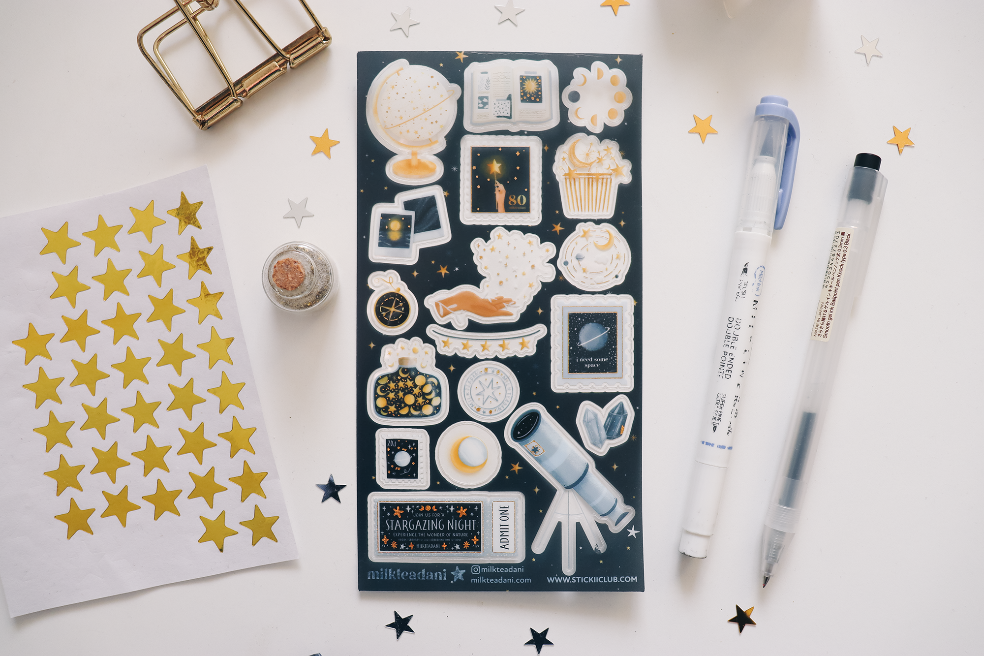 Clear Vinyl Sticker Sheet - Celestial Things