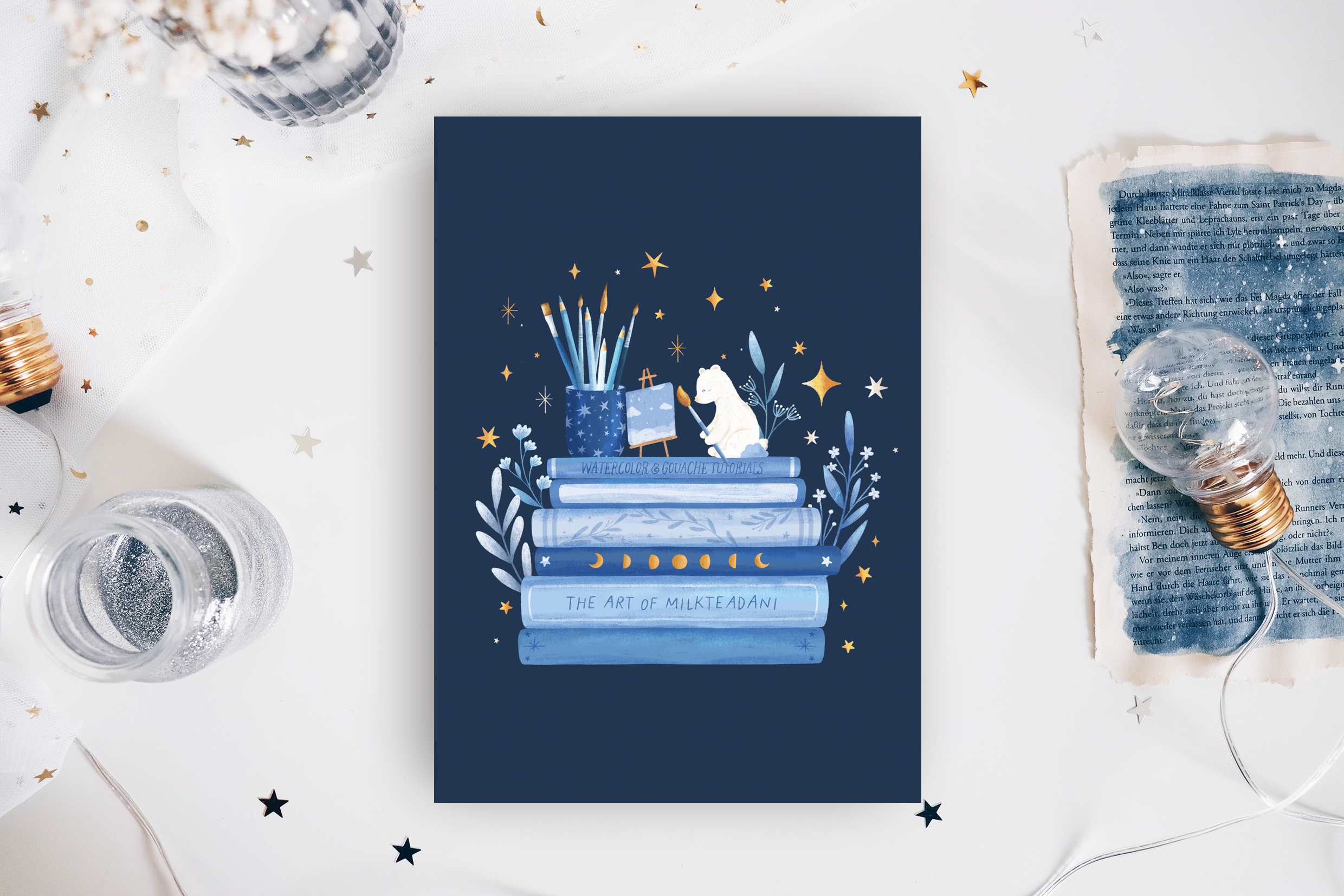 Postcard - Bookish Bear