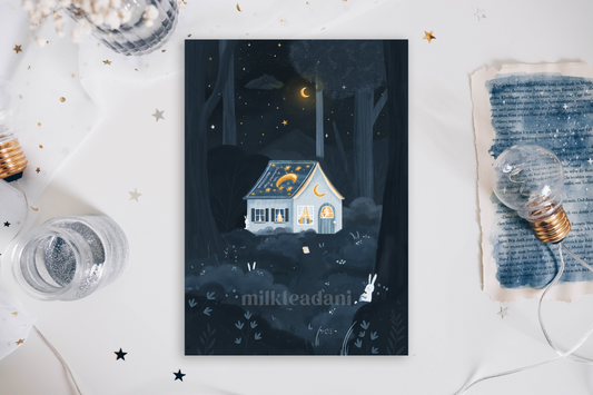 Art Print - Bookish House in the Forest