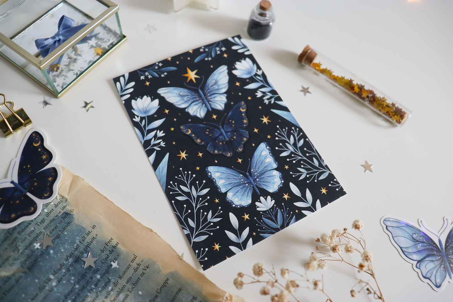 Postcard - Butterfly and Florals