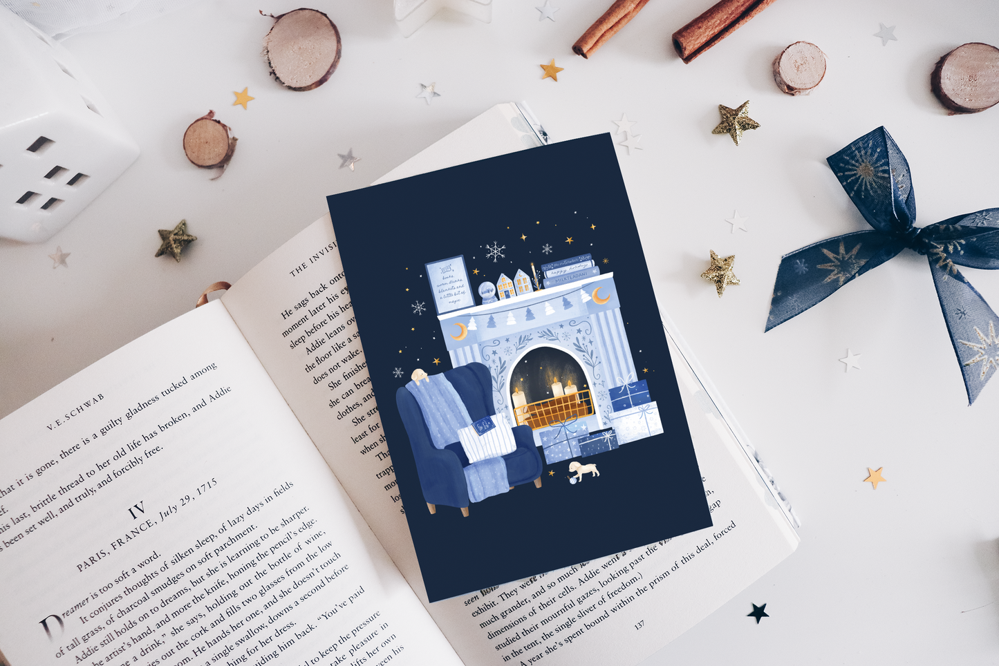 Postcard - Cozy Fireplace