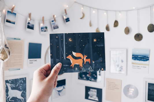 Postcard - Starry Foxes