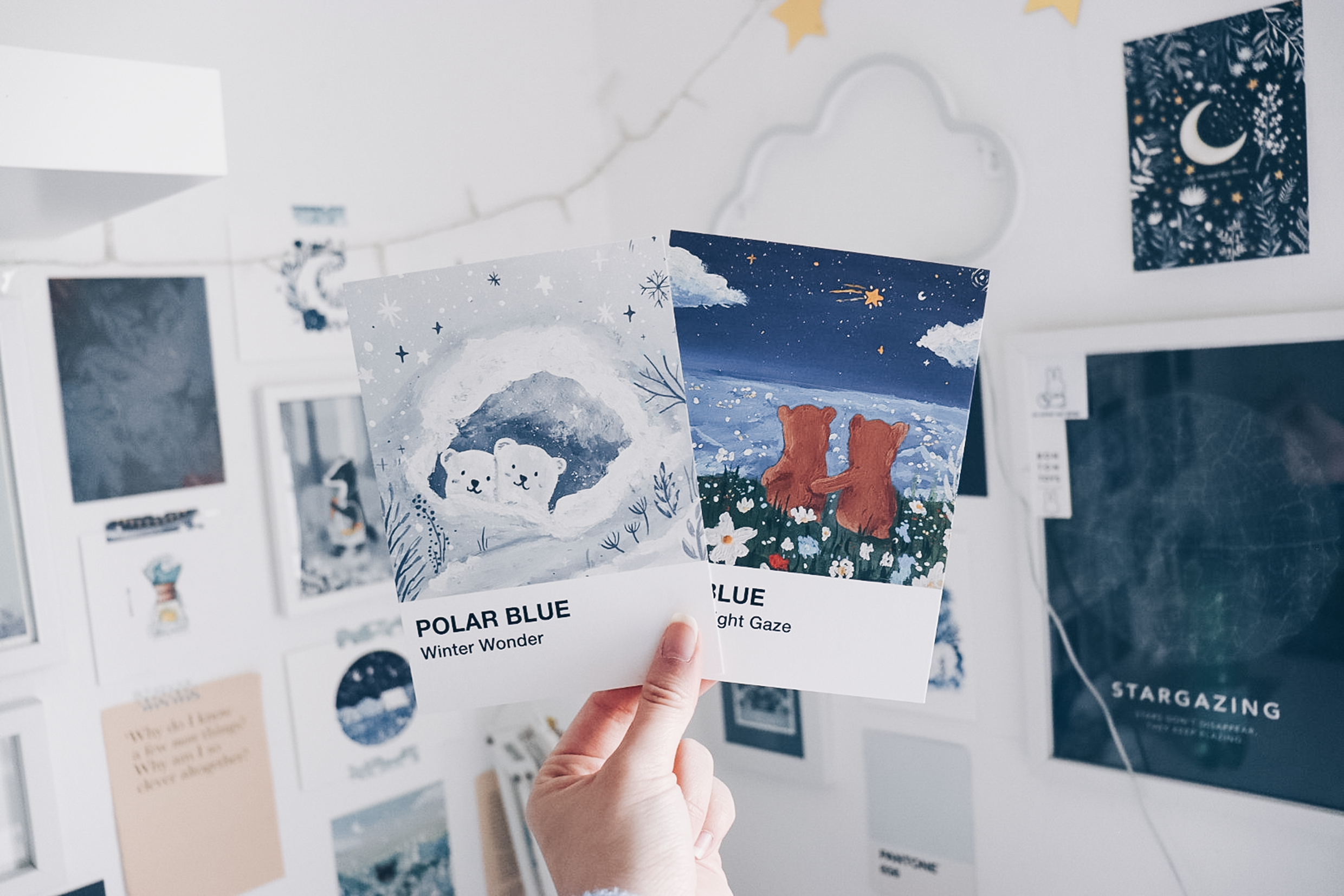 Gouache Art Prints - Dream Bears