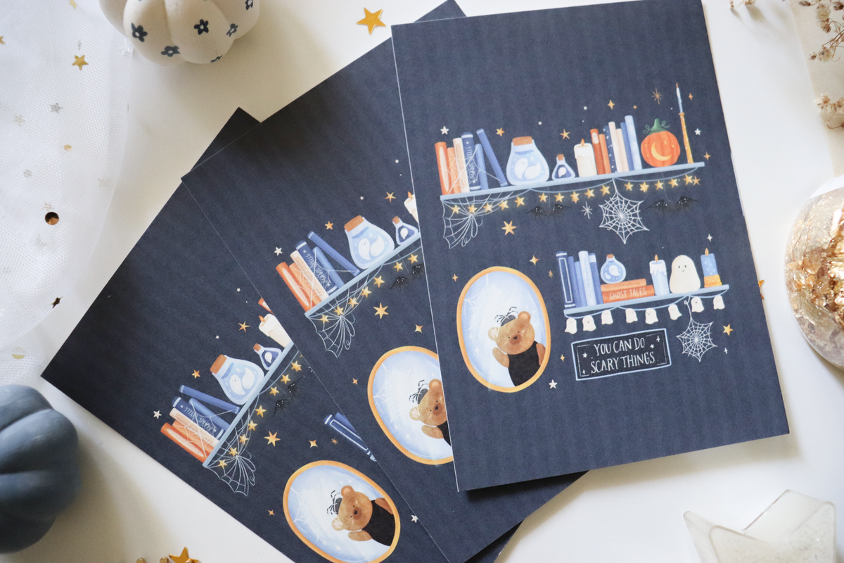 Postcard - Halloween Shelves