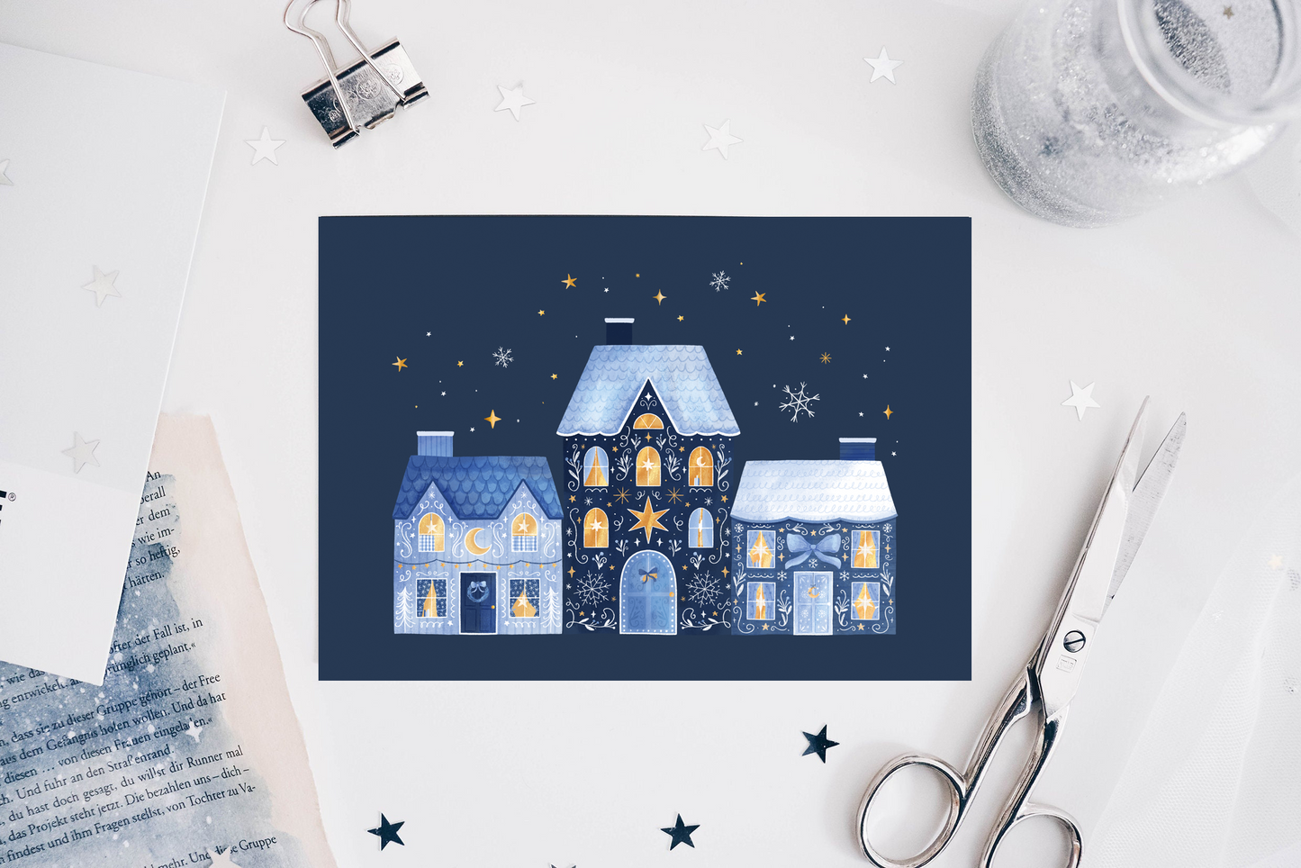 Postcard - Winter Houses