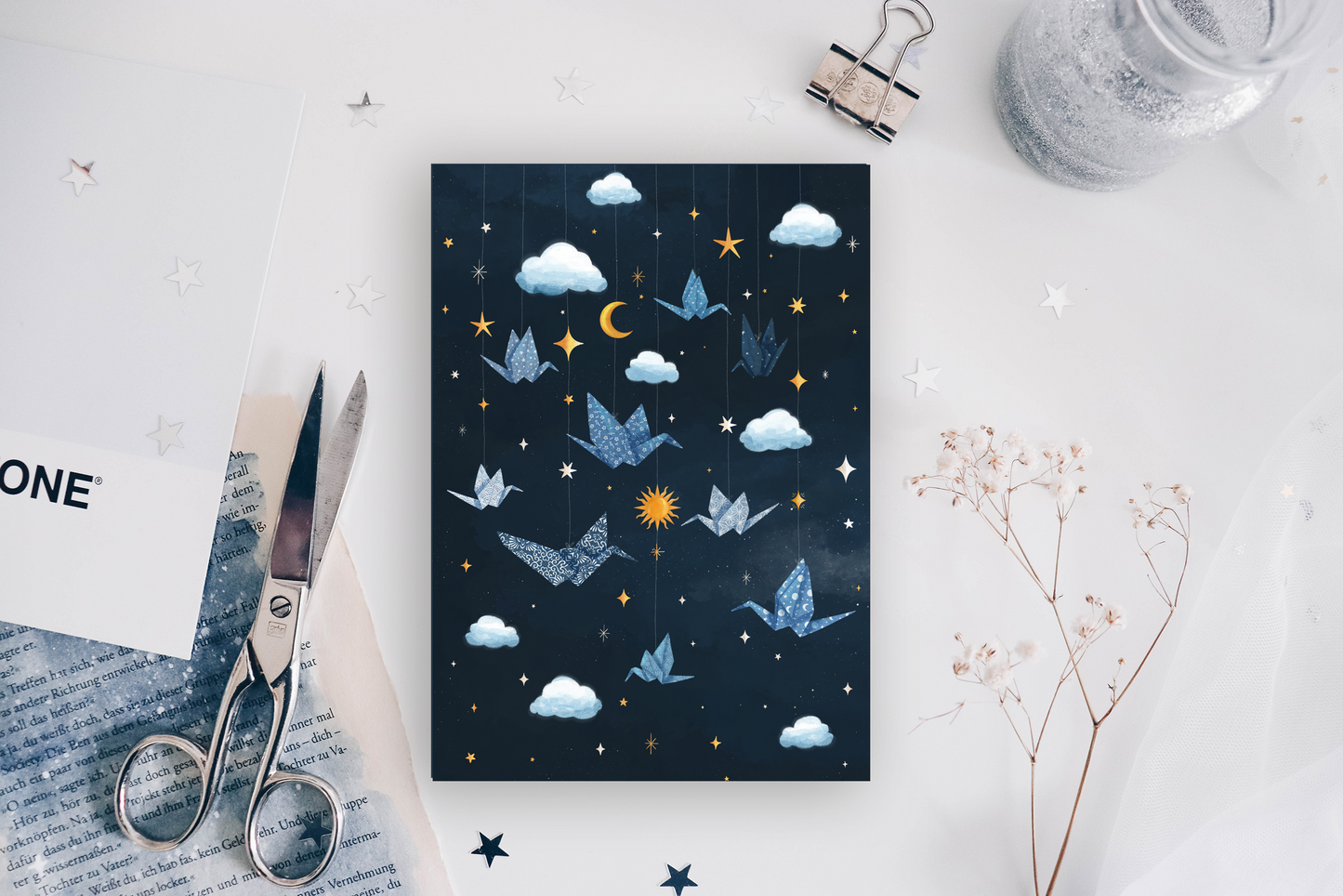 Postcard - Paper Cranes