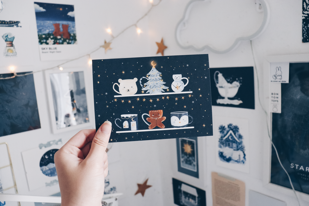 Postcard - Winter Mugs