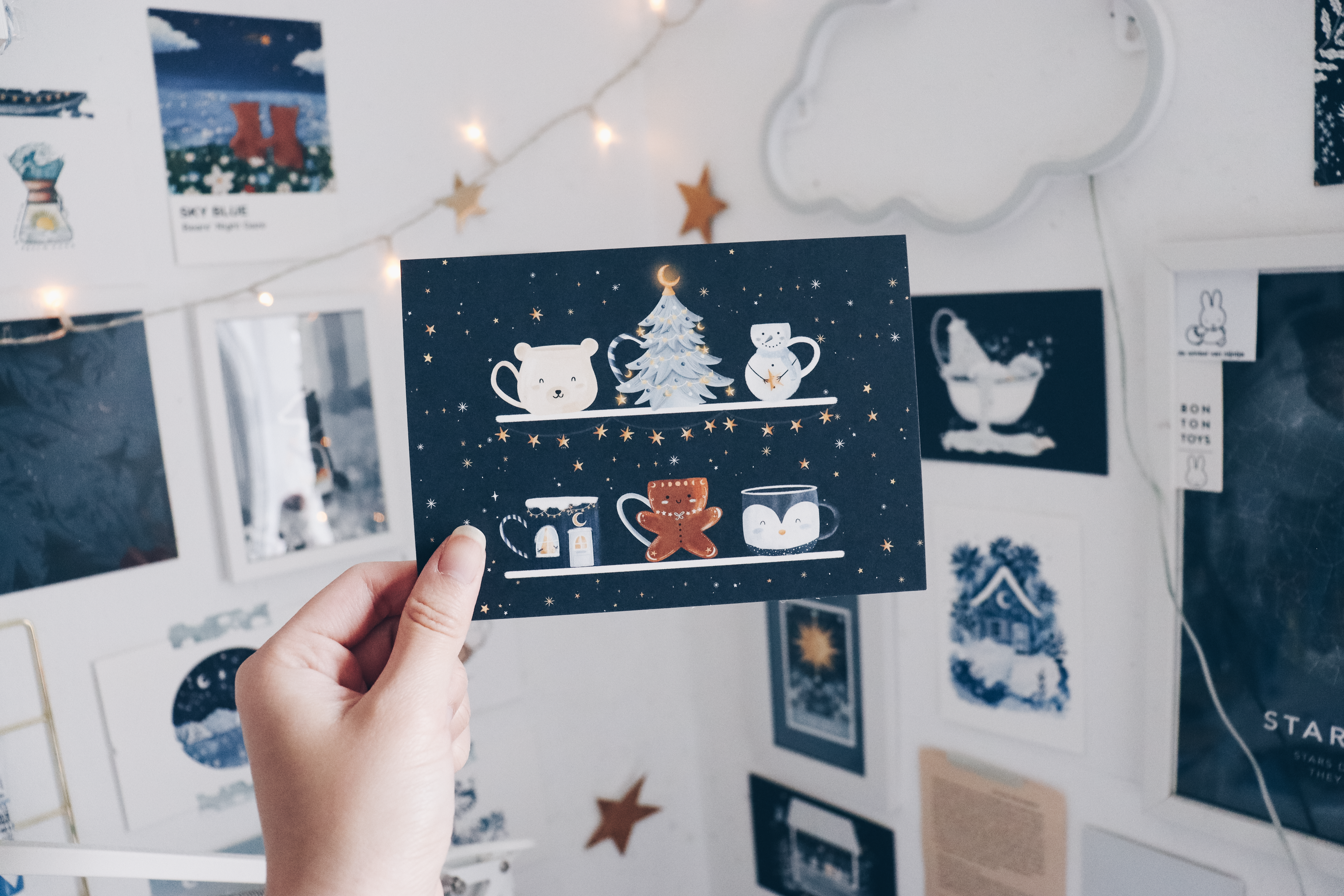 Postcard - Winter Mugs