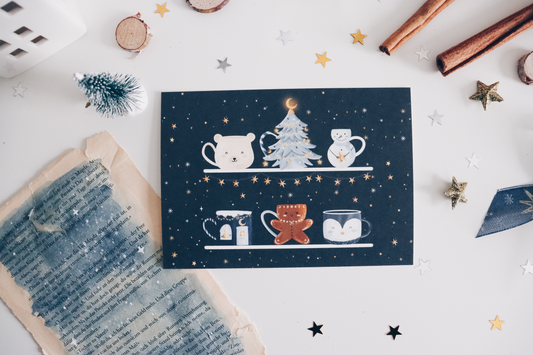 Postcard - Winter Mugs