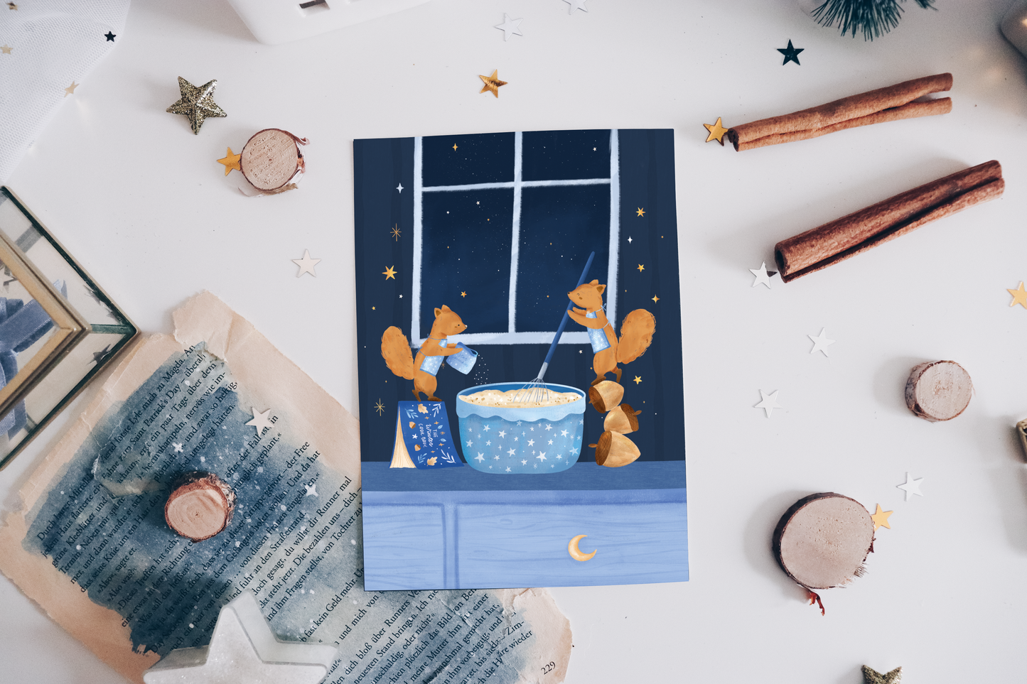 Postcard - Baking Squirrels