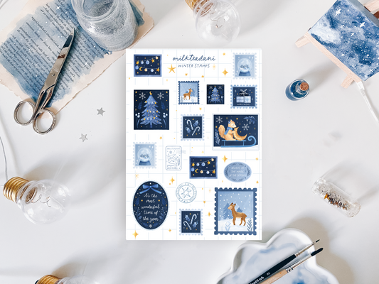 Sticker Sheet - Winter Stamps